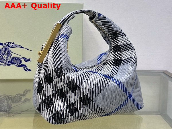 Burberry Mini Peg Duffle Bag in Lichen Knitted Burberry Check Replica