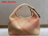 Burberry Mini Peg Duffle Bag in Sherbet Knitted Burberry Check Replica