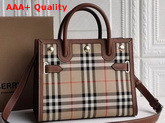 Burberry Mini Vintage Check Two Handle Title Bag Archive Beige Replica