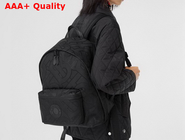 Burberry Monogram Jacquard Backpack in Black Replica