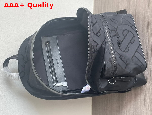 Burberry Monogram Jacquard Backpack in Black Replica