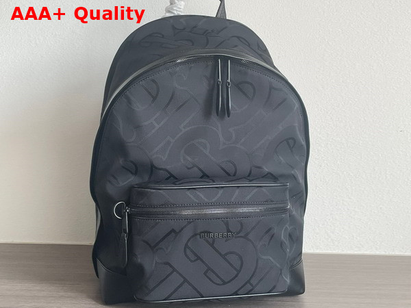 Burberry Monogram Jacquard Backpack in Black Replica