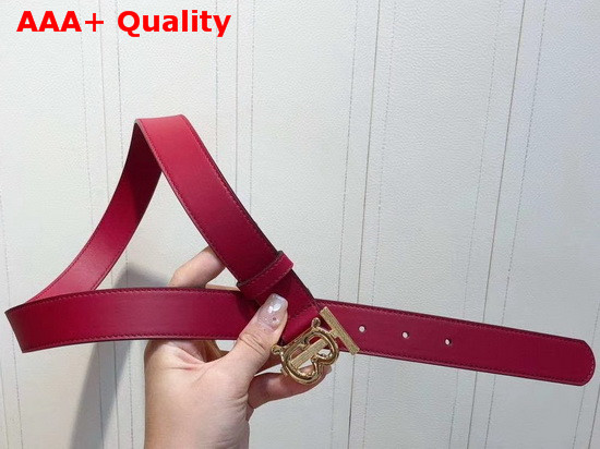 Burberry Monogram Motif Leather Belt Red Replica