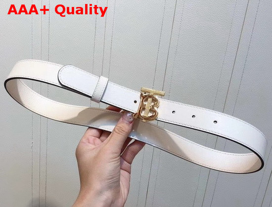 Burberry Monogram Motif Leather Belt White Replica