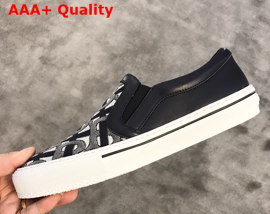 Burberry Monogram Motif Slip On Sneakers in Black Replica