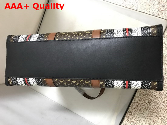 Burberry Monogram Stripe E Canvas Tote Bag Bridle Brown Replica