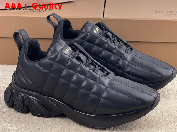 Burberry Quilted Leather Classic Sneakers in Black Replica