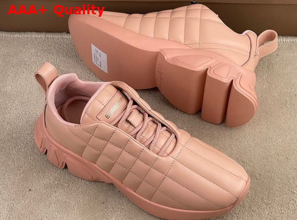 Burberry Quilted Leather Classic Sneakers in Dark Biscuit Replica