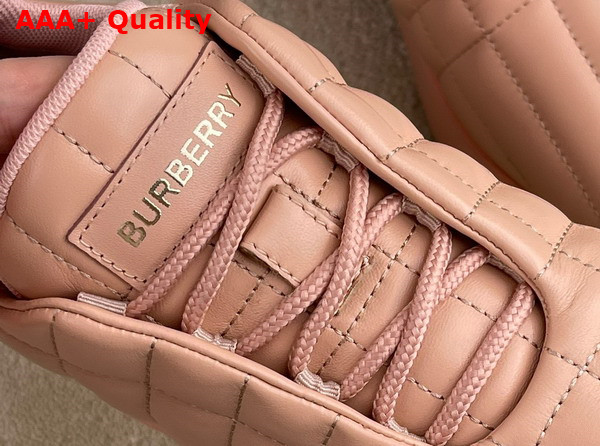 Burberry Quilted Leather Classic Sneakers in Dark Biscuit Replica