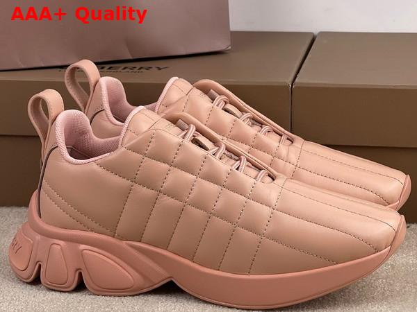 Burberry Quilted Leather Classic Sneakers in Dark Biscuit Replica