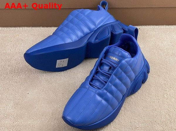 Burberry Quilted Leather Classic Sneakers in Deep Marine Blue Replica
