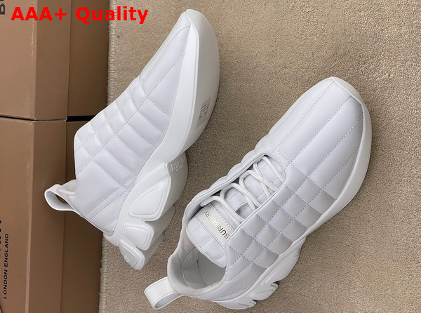 Burberry Quilted Leather Classic Sneakers in Optic White Replica
