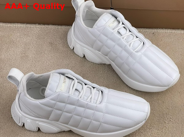 Burberry Quilted Leather Classic Sneakers in Optic White Replica