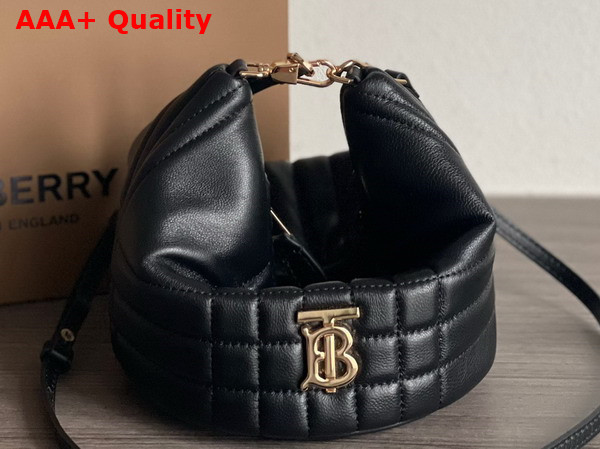 Burberry Quilted Leather Small Crescent Lola Bag in Black Replica