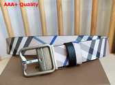 Burberry Reversible Check B Buckle Belt Lichen Slate Silver Replica