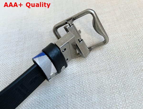 Burberry Reversible Check B Buckle Belt Lichen Slate Silver Replica