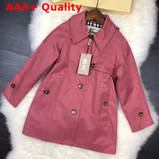 Burberry Showerproof Cotton Reconstructed Trench Coat in Rose Pink Replica