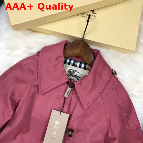 Burberry Showerproof Cotton Reconstructed Trench Coat in Rose Pink Replica