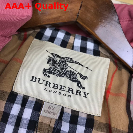 Burberry Showerproof Cotton Reconstructed Trench Coat in Rose Pink Replica