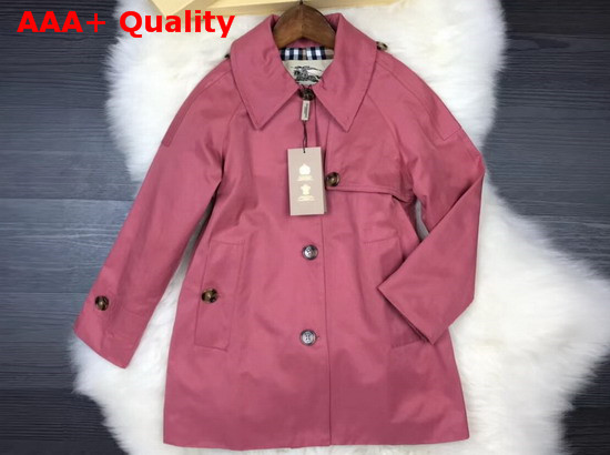 Burberry Showerproof Cotton Reconstructed Trench Coat in Rose Pink Replica