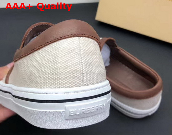 Burberry Slip On Sneakers in Beige Printed Canvas Replica