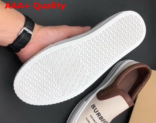 Burberry Slip On Sneakers in Beige Printed Canvas Replica