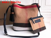 Burberry Small Ashby in Canvas Check and Leather Black Replica