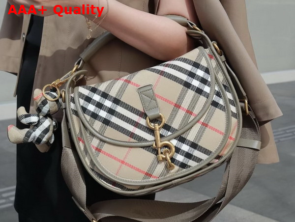 Burberry Small B Clip Messenger Bag in Sand Replica