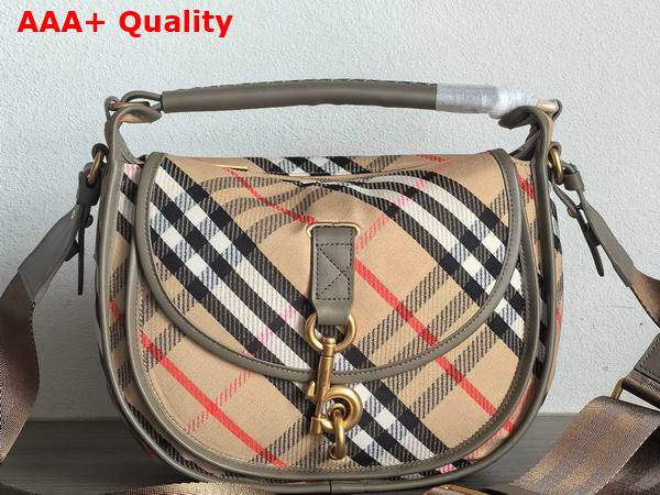 Burberry Small B Clip Messenger Bag in Sand Replica