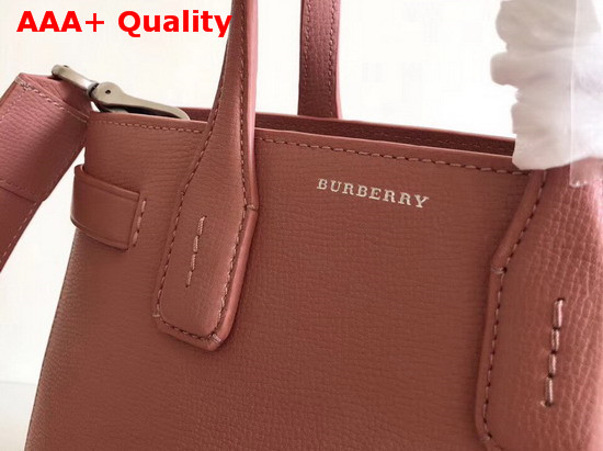 Burberry Small Banner in Leather and Vintage Check Dusty Rose Replica