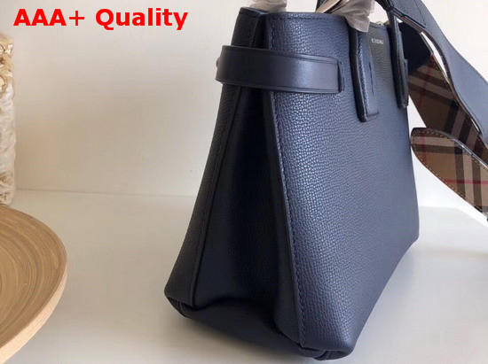 Burberry Small Banner in Leather and Vintage Check Regency Blue Replica