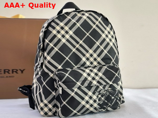 Burberry Small Check Backpack in Black and Calico Replica