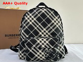 Burberry Small Check Backpack in Black and Calico Replica