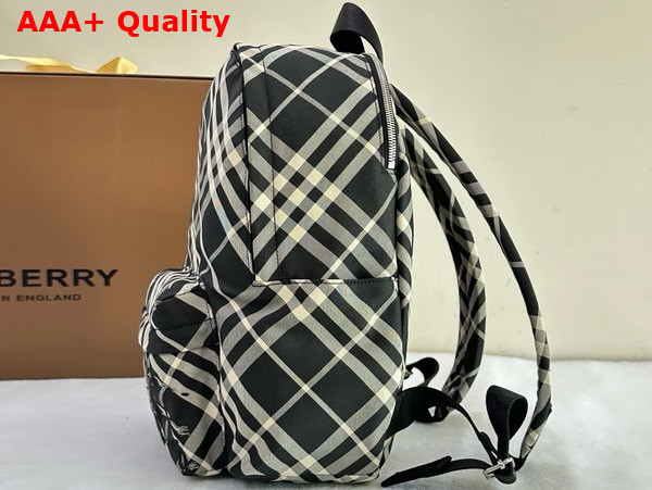 Burberry Small Check Backpack in Black and Calico Replica