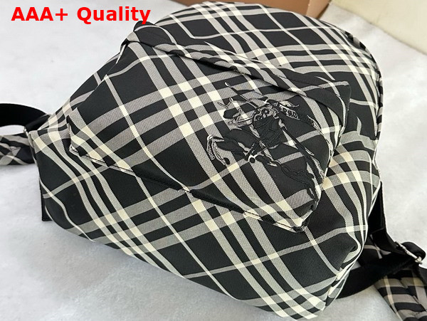 Burberry Small Check Backpack in Black and Calico Replica