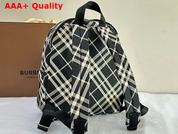 Burberry Small Check Backpack in Black and Calico Replica