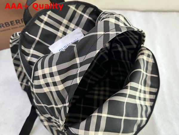 Burberry Small Check Backpack in Black and Calico Replica