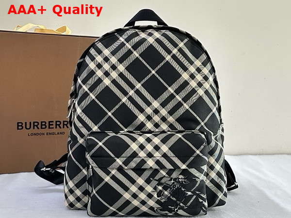 Burberry Small Check Backpack in Black and Calico Replica