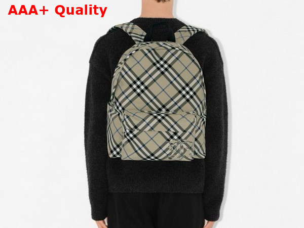 Burberry Small Check Backpack in Lichen Replica