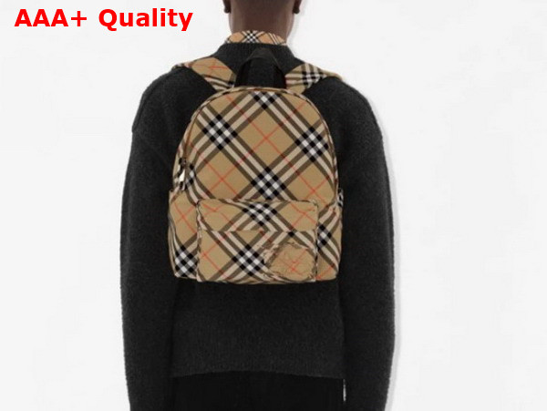 Burberry Small Check Backpack in Sand Replica