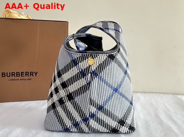 Burberry Small Check Knitted Shoulder Bag in Lichen Replica