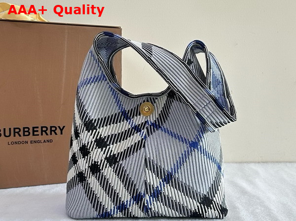 Burberry Small Check Knitted Shoulder Bag in Lichen Replica
