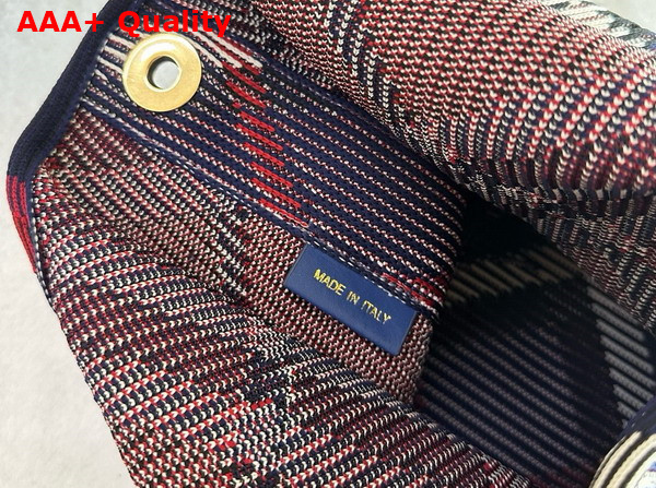 Burberry Small Check Knitted Shoulder Bag in Marine Replica