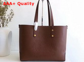 Burberry Small Embossed Crest Leather Tote in Brown Replica