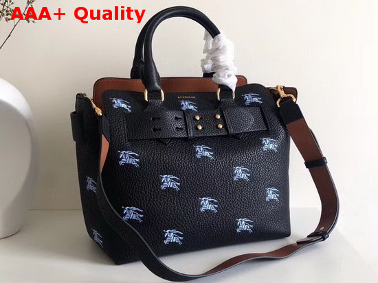 Burberry Small Equestrian Knight Leather Belt Bag Black Replica