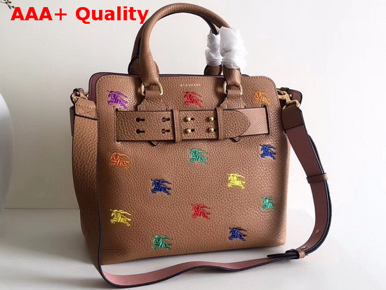 Burberry Small Equestrian Knight Leather Belt Bag Light Camel Replica