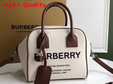 Burberry Small Horseferry Print Canvas Cube Bag in Beige Replica