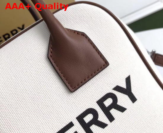 Burberry Small Horseferry Print Canvas Cube Bag in Beige Replica