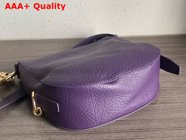 Burberry Small Knight Bag in Purple Grainy Calf Leather Replica