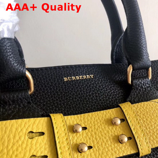 Burberry Small Leather Belt Bag Black and Yellow Replica